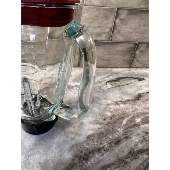 Oster 15132 6 Cup Glass Replacement Blender Jar Blade W/ Red Lid - Picture 5 of 13